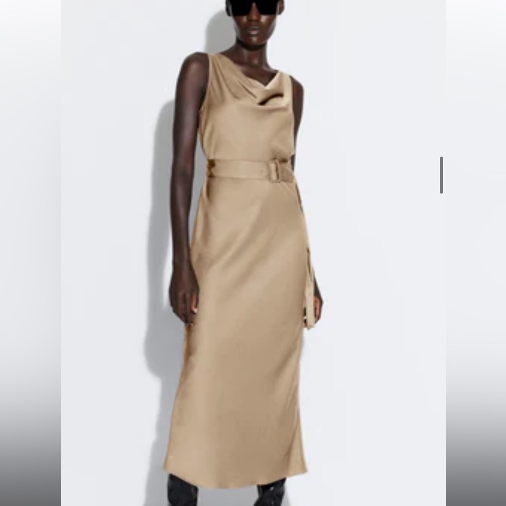 Lapointe Satin Bias Belted
Dress